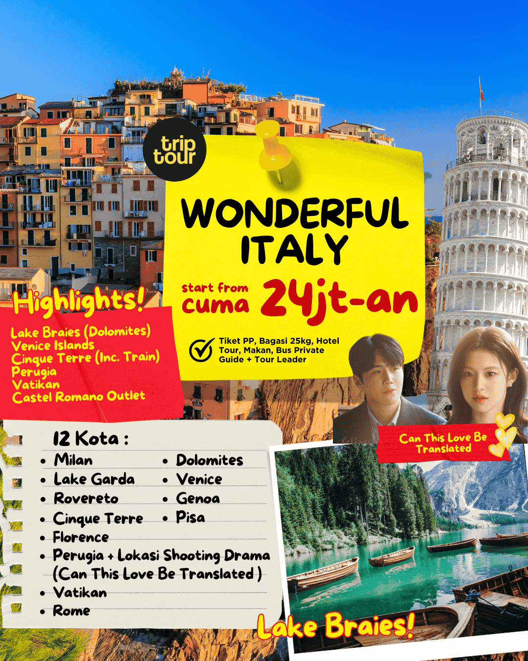 Wonderful Eropa Italy 9 Days By QR