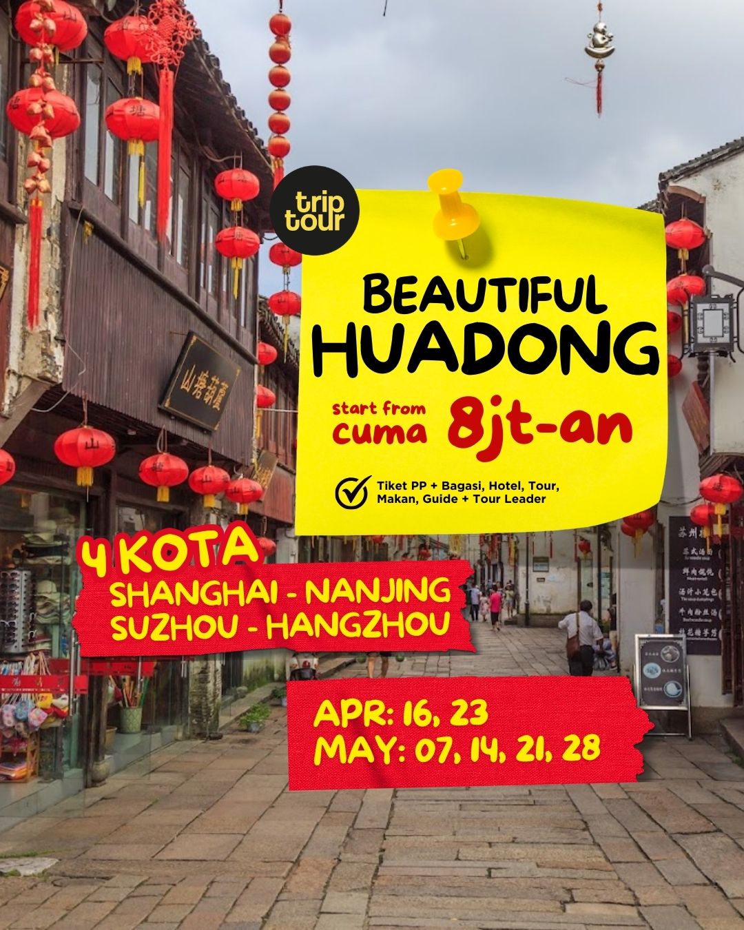 Huadong {Nanjing, Suzhou, Shanghai, Hangzhou} {Apr Asia China 6 Days By MF